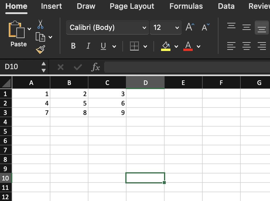 Open the file in Excel